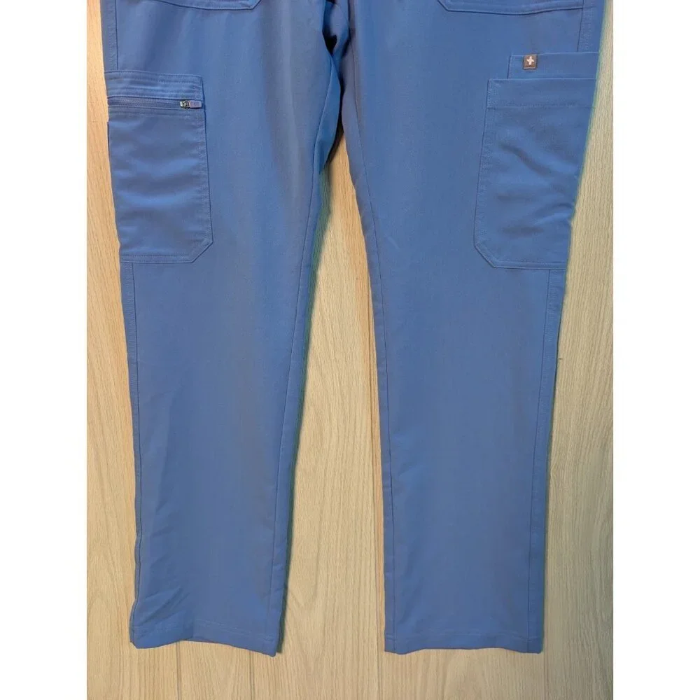 Figs Scrub Pants Men's Large Blue Cairo Cargo Classic Fit Straight Leg Pockets